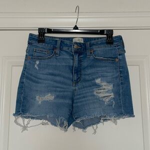 UNIVERSAL THREAD high rise midi stretch denim distressed short
